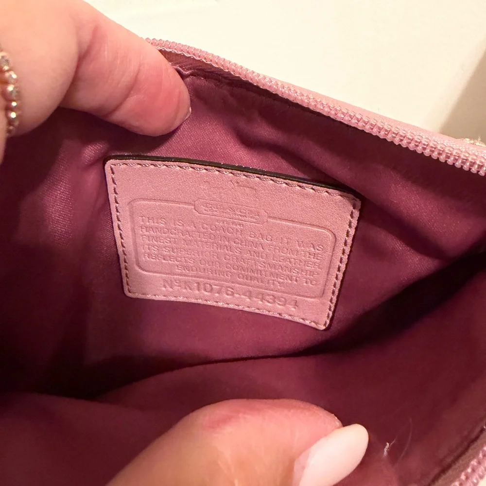 Coach Tan Signature Canvas Crossbody with Dusty Rose Trim - Picture 3 of 3